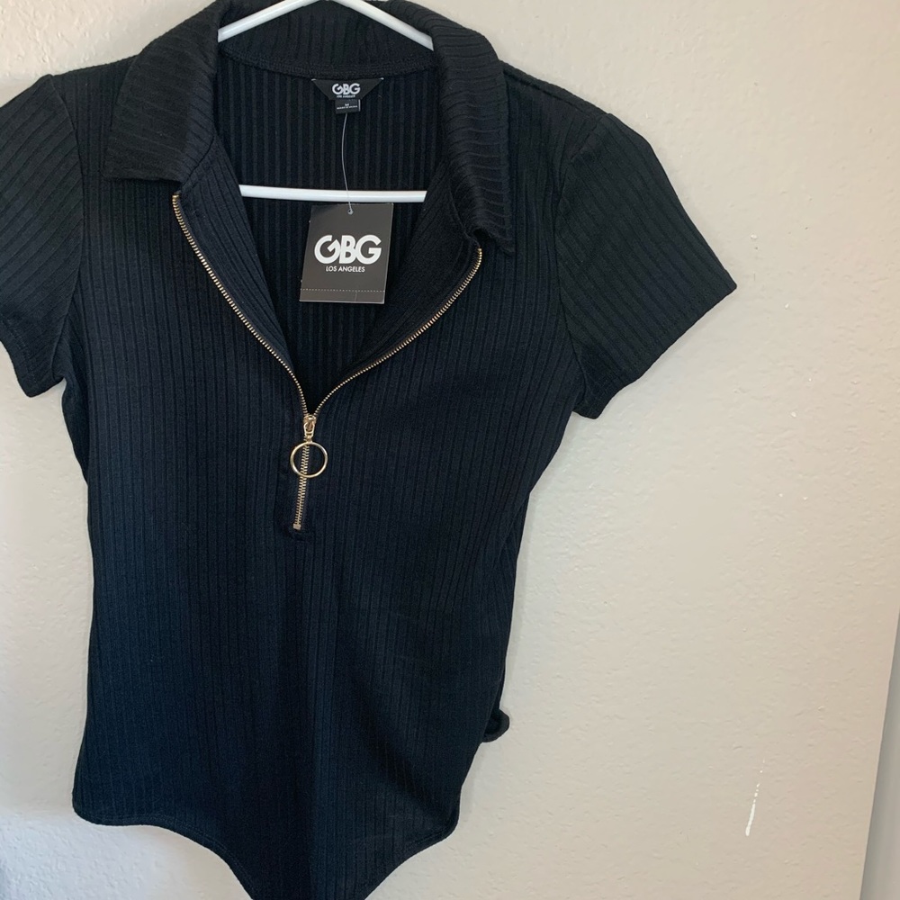 G By Guess polo zip up body suit
